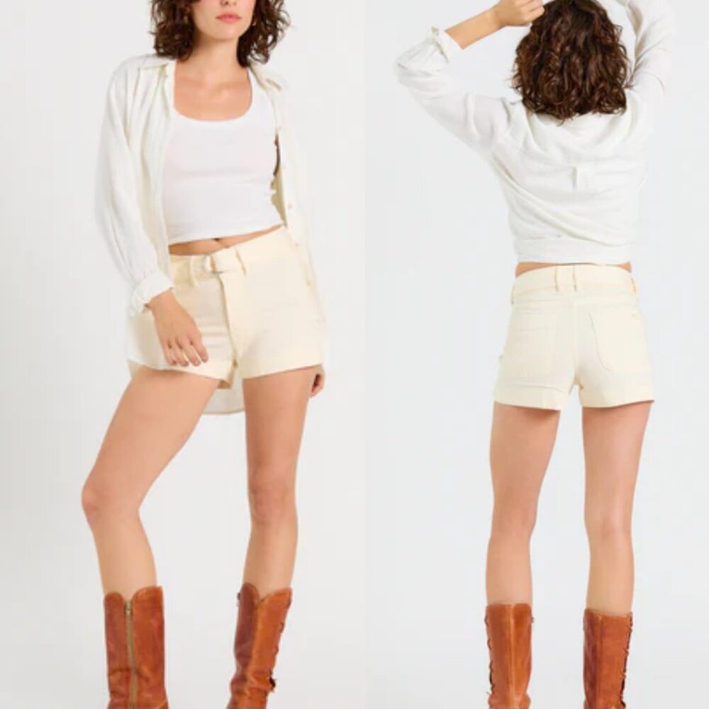 Porter Blue Scout Short Canvas Belted Women's Sustainable Organic Cotton & Clay